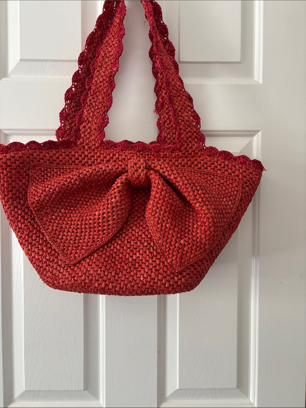 kate spade Red Handwoven Bow Tote